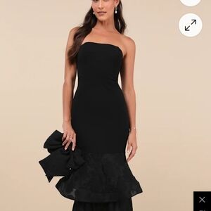 BRAND NEW Lulu's Black Strapless Dress for Elegant Occasions